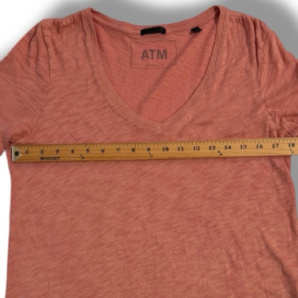 ATM Anthony Thomas Melillo Cotton Slub V-Neck Tee in Spice Size Large - Picture 4 of 7